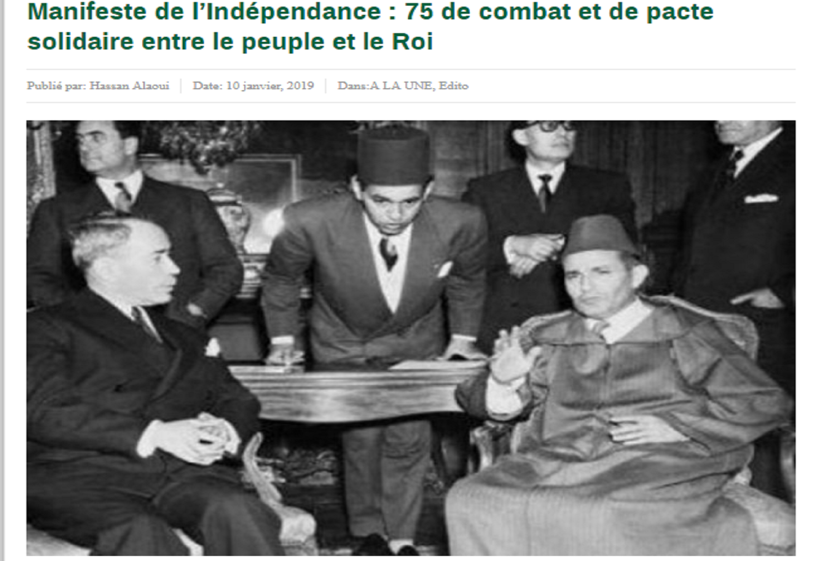 Manifeste de l’Indépendance : 75 de combat et de pacte solidaire entre le peuple et le Roi
